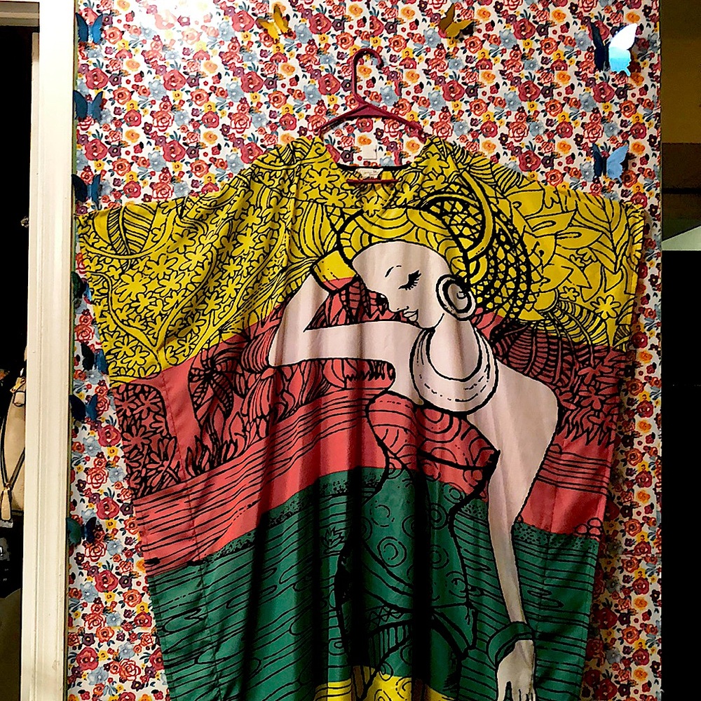 Red, Black, Yellow and Green Lady Tunic
